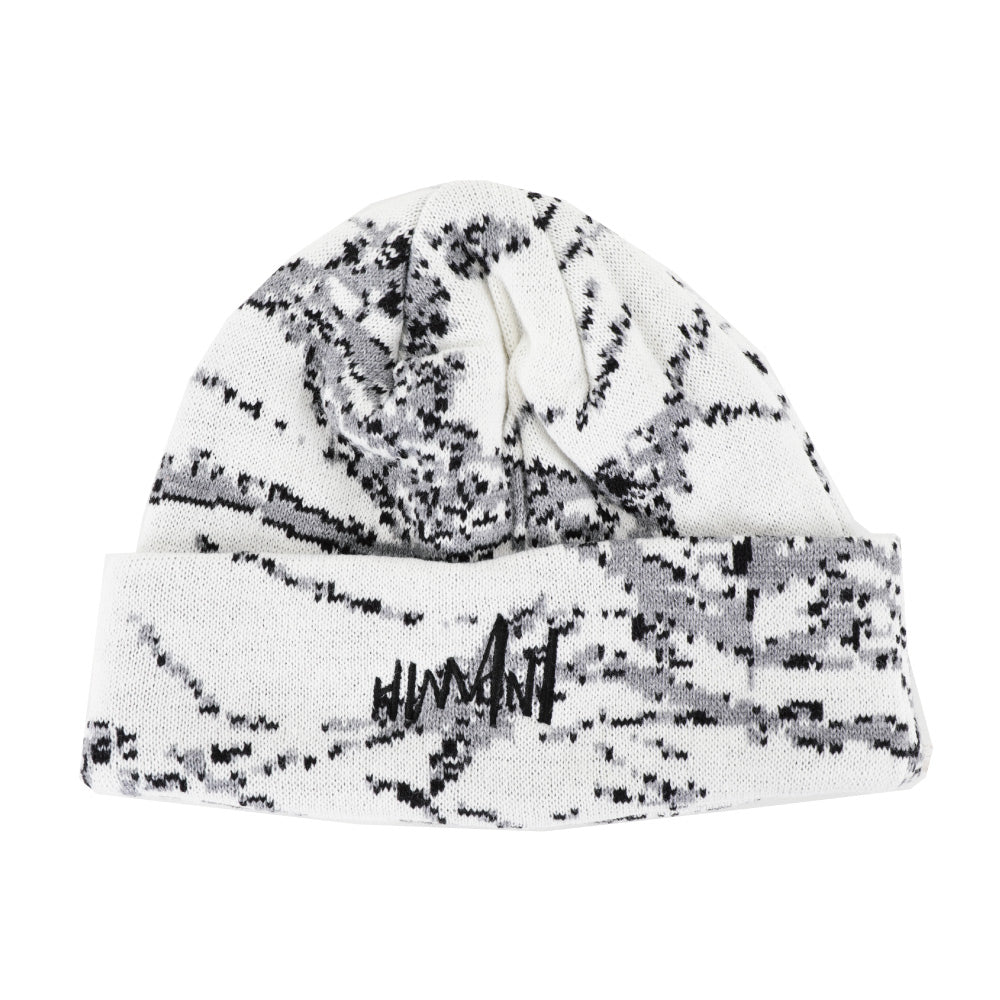 BEANIE GEO WHITE